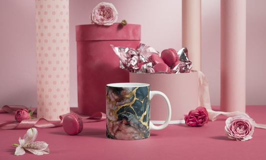 Artistry in Every Sip: 2024 Personalized 15oz Customized Colorful Marble Mug