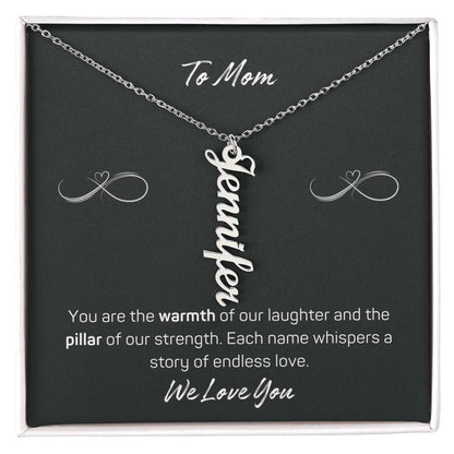 Signature Elegance: Custom Cursive Vertical Name Necklace for Her