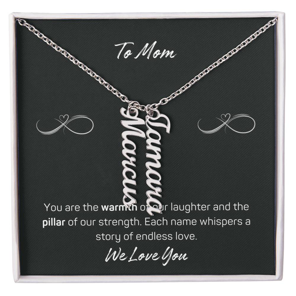 Signature Elegance: Custom Cursive Vertical Name Necklace for Her