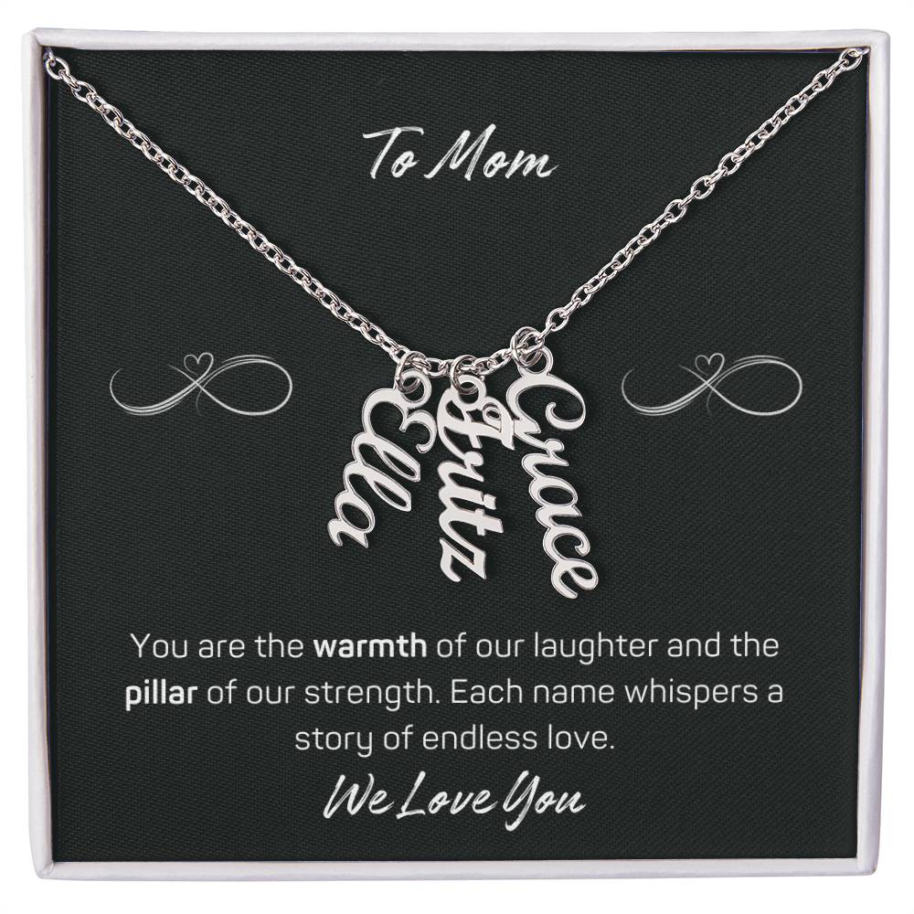 Signature Elegance: Custom Cursive Vertical Name Necklace for Her