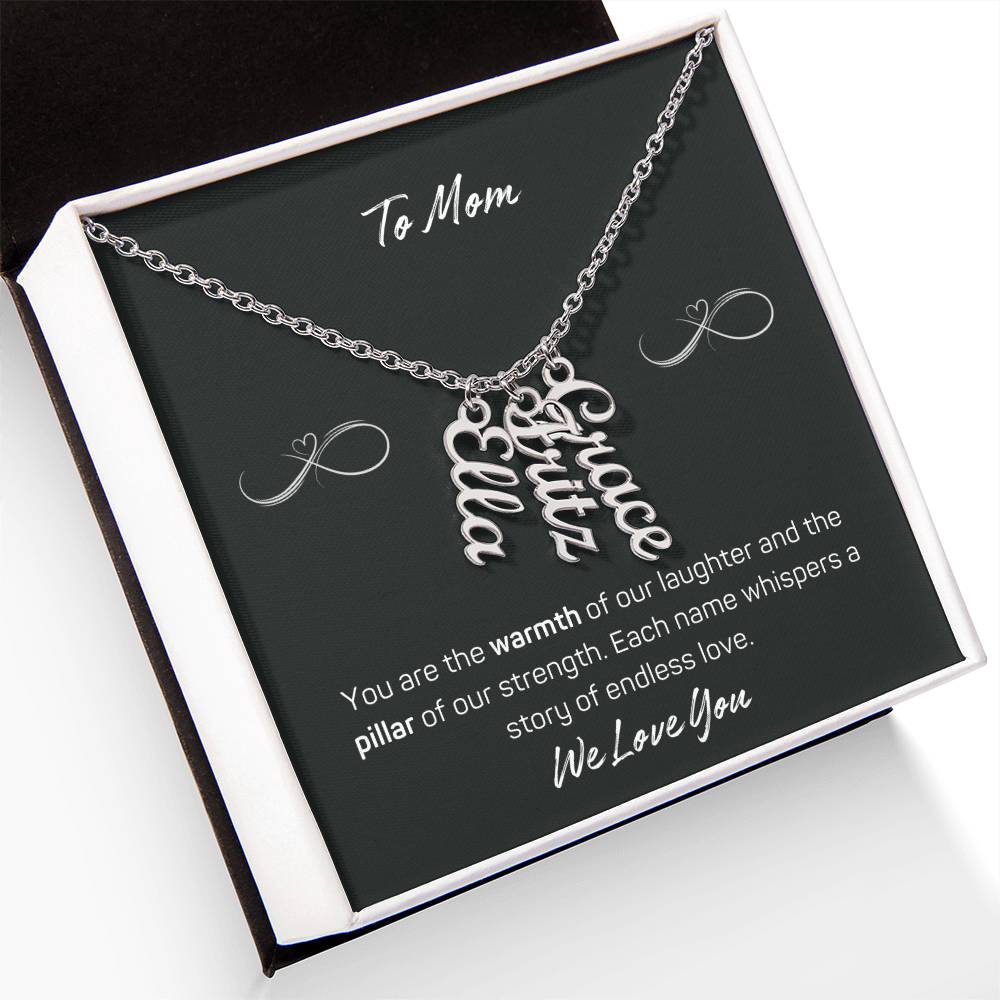 Signature Elegance: Custom Cursive Vertical Name Necklace for Her