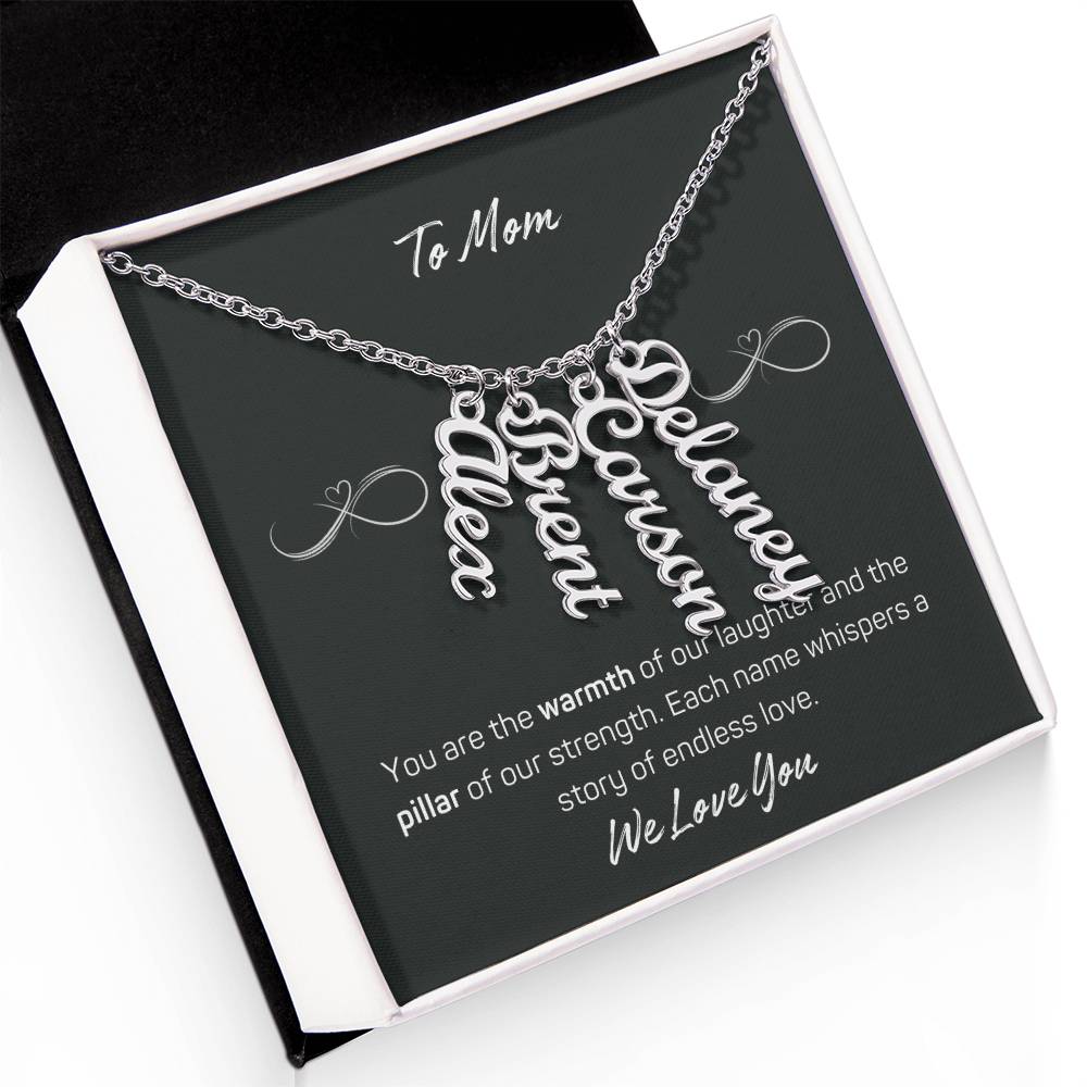 Signature Elegance: Custom Cursive Vertical Name Necklace for Her