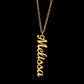Signature Elegance: Custom Cursive Vertical Name Necklace for Her