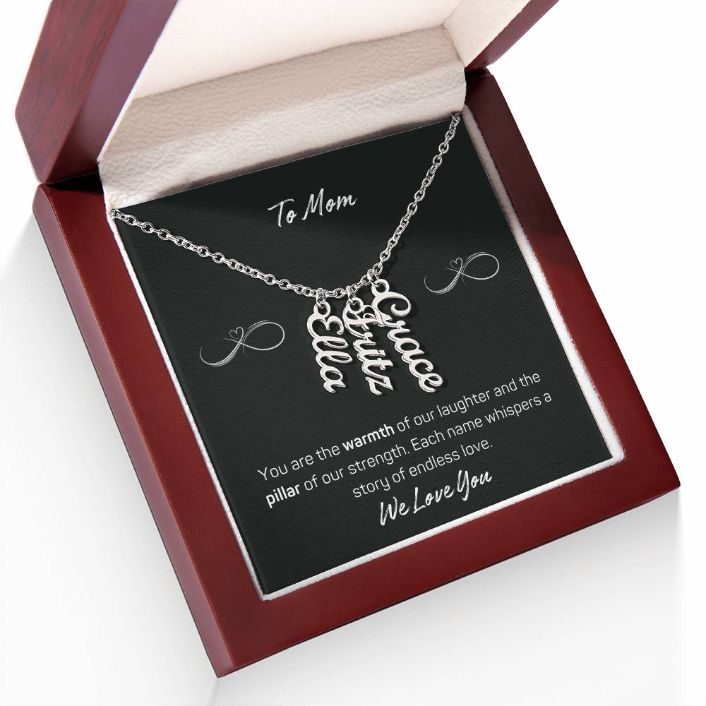 Signature Elegance: Custom Cursive Vertical Name Necklace for Her