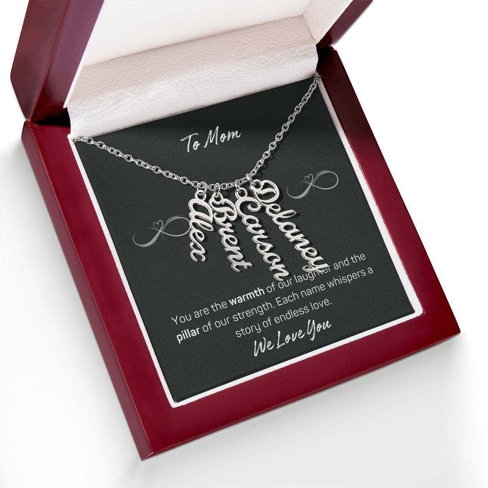 Signature Elegance: Custom Cursive Vertical Name Necklace for Her