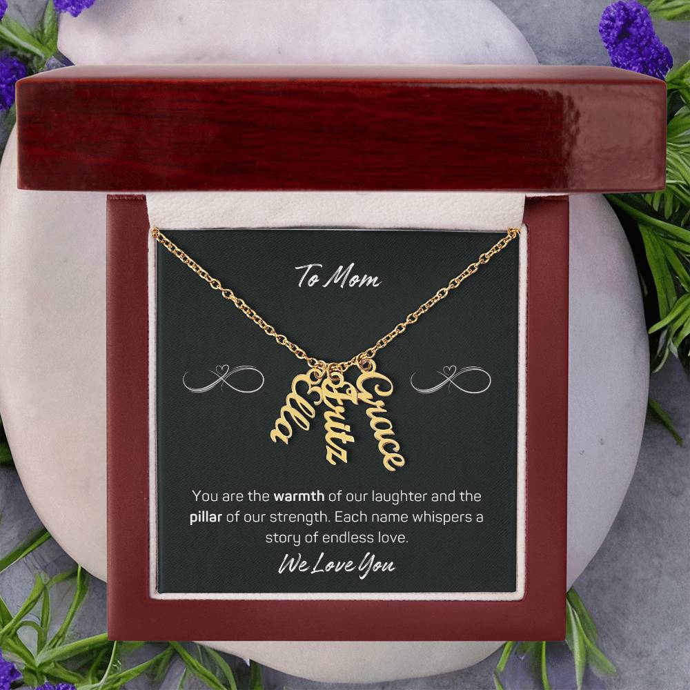 Signature Elegance: Custom Cursive Vertical Name Necklace for Her