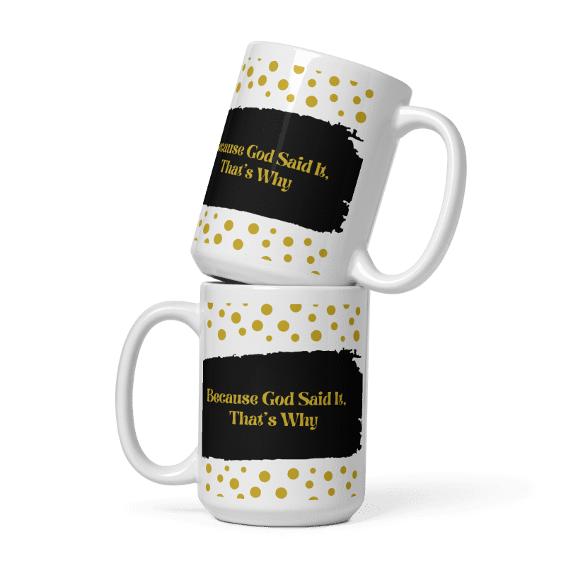 Glossy White Mug: Because God Said It, That's Why