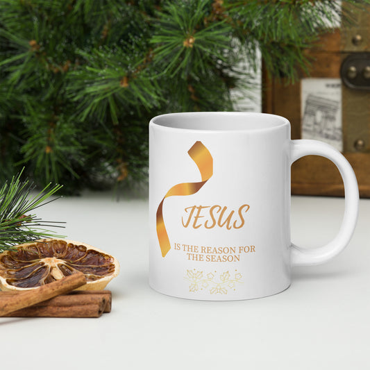 Glossy White Mug: Jesus is the Reason for the Season